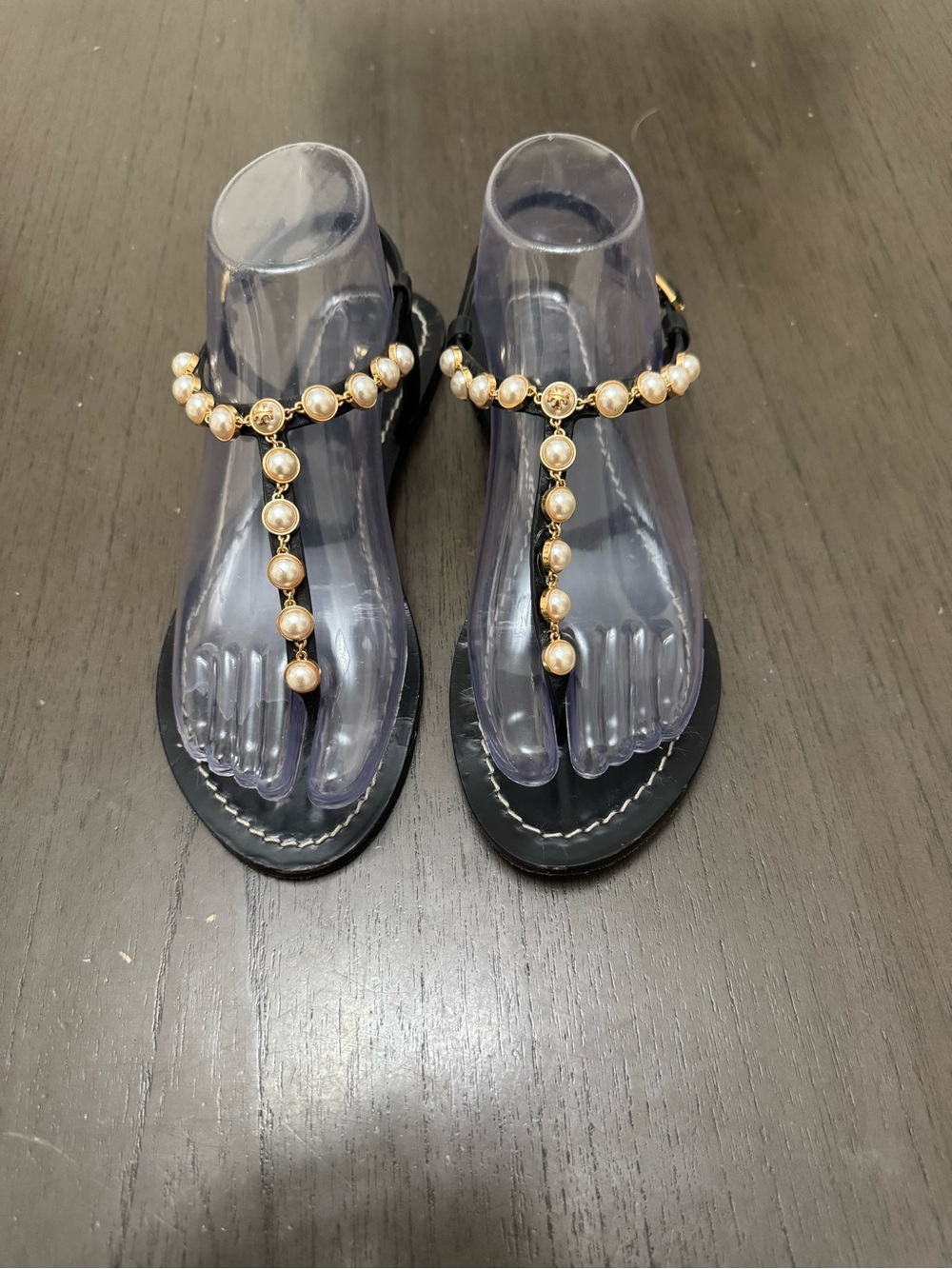 Tory Burch Emmy Pearl Thong Women Sandals- Size 7w